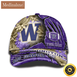 Personalized NCAA Washington Huskies All Over Print Baseball Cap The Perfect Way To Rep Your Team