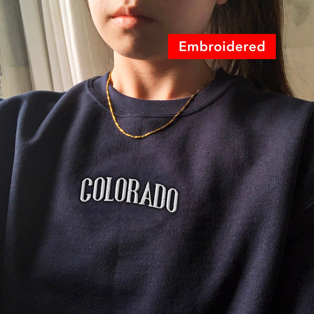 Colorado Sweatshirt Embroidered, State Crewneck, Vintage Sweater, Varsity Shirt, University Gift.jpg