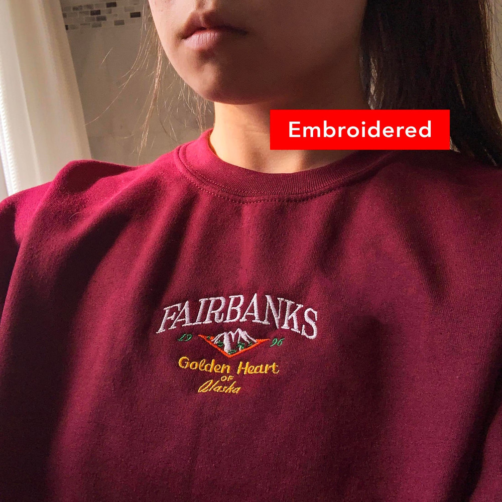 Fairbanks Alaska Sweatshirt Vintage embroidered crewneck, oversized retro sweater.jpg