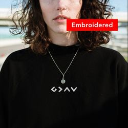 god is greater than the highs and lows sweatshirt, christian embroidery crewneck, blessed sweatshirt