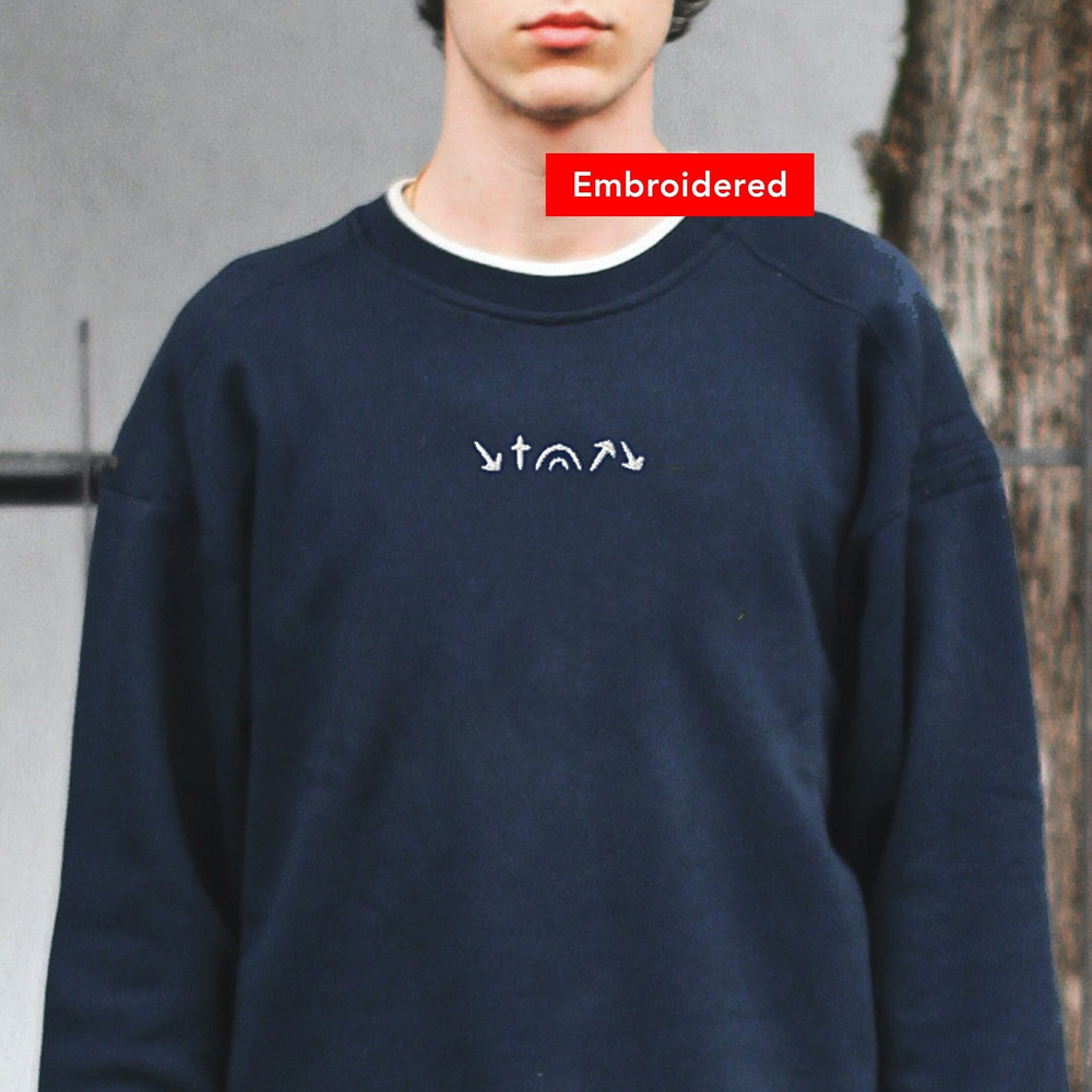 He came He Died He rose Cross sweatshirt christian crewneck embroidered, Jesus Saves.jpg