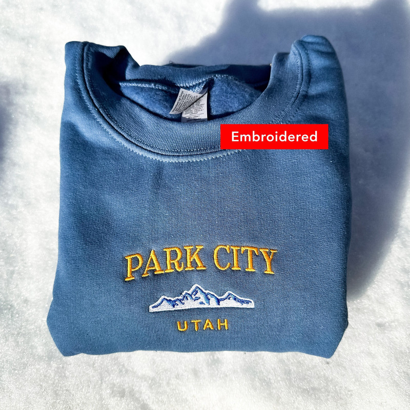 Park City Utah Sweatshirt Embroidered, Retro ski crewneck sweater.jpg