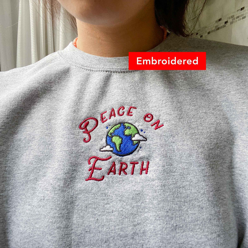 Peace on Earth Holiday crewneck embroidered, Christian christmas sweater.jpg