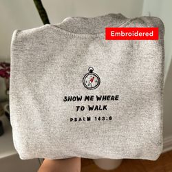 psalm 143  christian sweatshirt, faith crewneck, bible verse embroidered