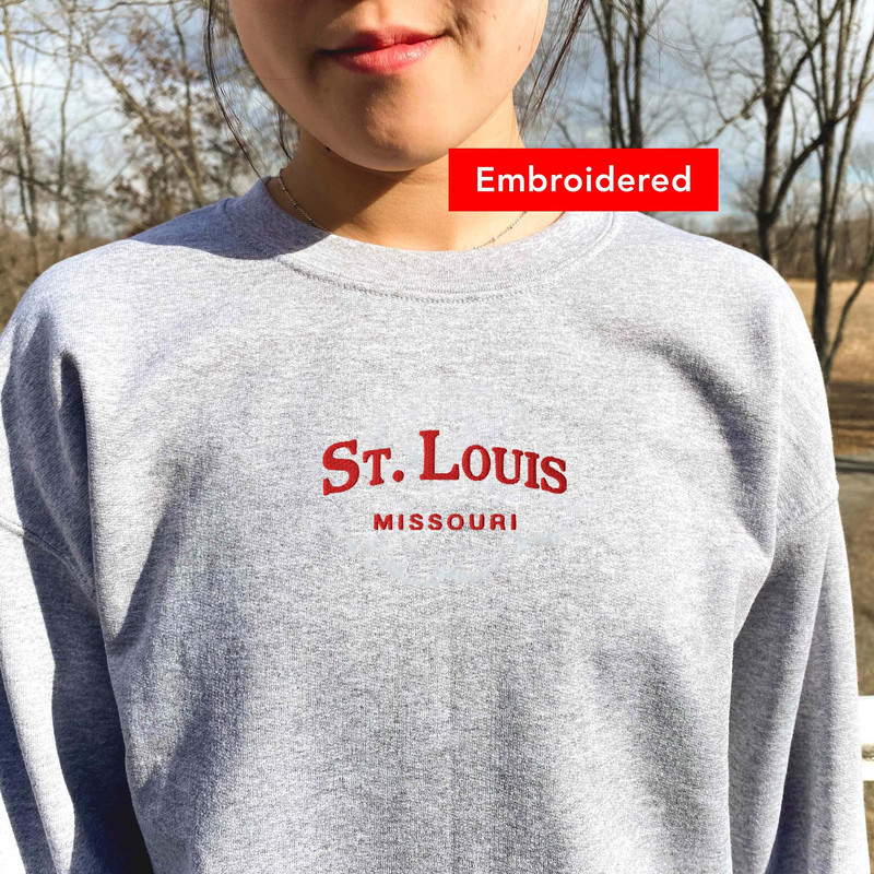 St Louis Sweatshirt, Missouri crewneck embroidered.jpg