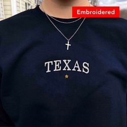 texas sweatshirt, embroidered vintage college sweater, cute university state crewneck