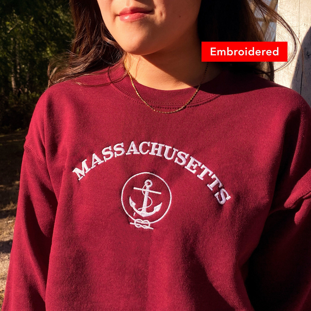Vintage Massachusetts sweatshirt embroidered, state crewneck.jpg