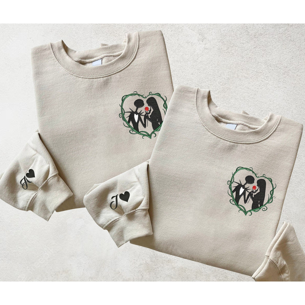 Couple Embroidered Sweatshirt,Jack and Sally Heart Embroidered Shirt,Nightmare Before Christmas Embroidered Shirt,Halloween Embroidered.jpg