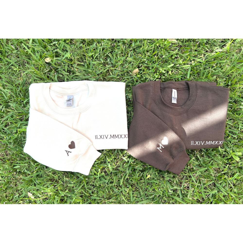 Custom Embroidered Roman Numeral Sweatshirts, Personalized Couples Gifts, Anniversary Gifts, Valentine's Day Gifts, Couples Sweatshirt.jpg