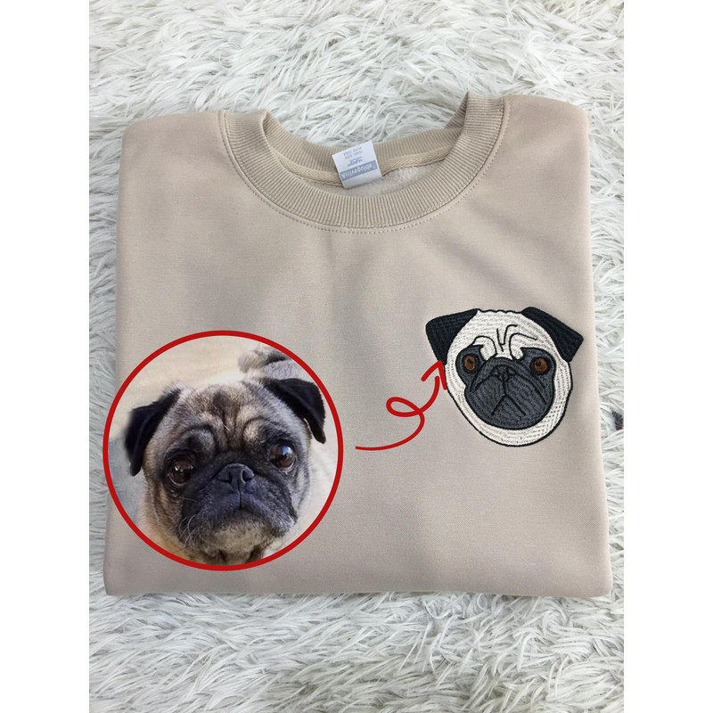 Custom Pet From Your Photo Embroidered Sweatshirt, Personalized Pet Face and Pet name Sweatshirt, Custom Pet Cartoon Hoodie, Pet Sweater.jpg