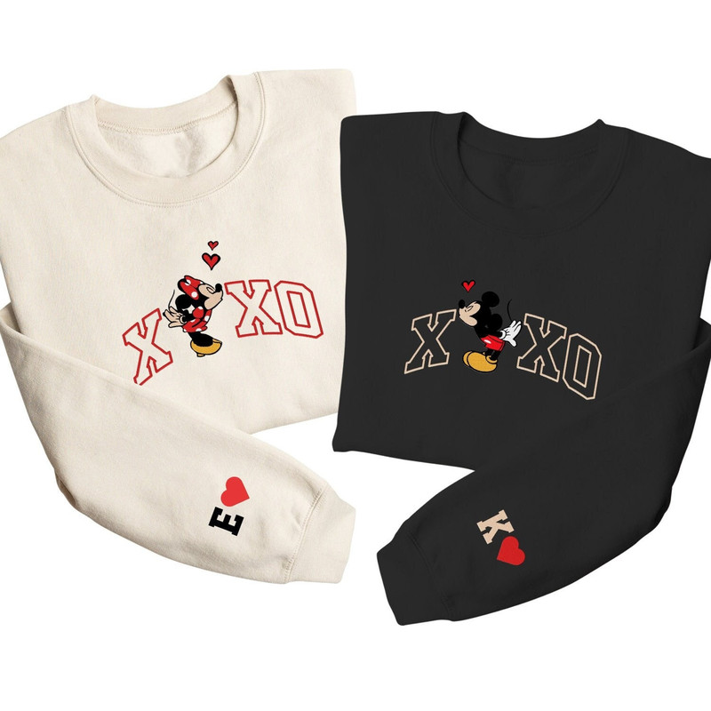 Embroidered couple Disneyland sweatshirt, XOXO sweatshirt, Disney sweetheart night, Mickey and minnie sweatshirt, Valentine Day Sweatshirt.jpg
