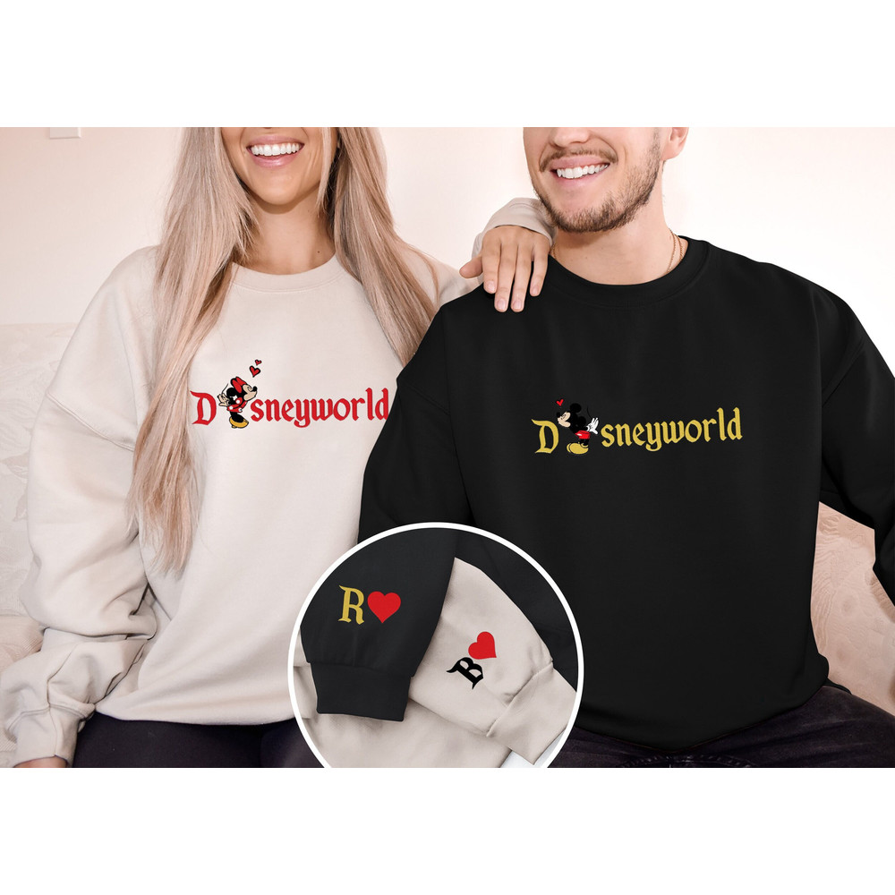 Embroidered couple Disneyworld sweatshirt, Embroidered Mickey and Minnie Sweatshirt, Magic Trip Hoodie, Disney Trip Sweatshirt.jpg