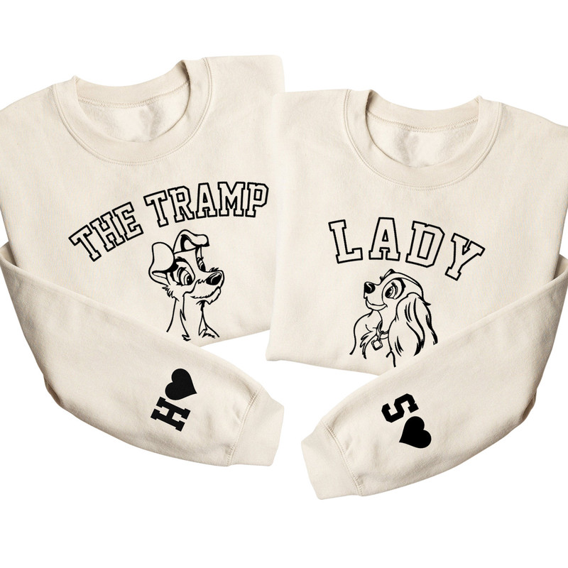 Embroidered Lady and The Tramp Sweatshirt, Anniversary Gift, Gift For Couples, Lovely Sweatshirt, Magic Trip Hoodie, Disney Trip Sweatshirt.jpg