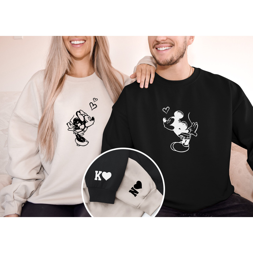 Embroidered Mickey and Minnie Sweatshirt, Anniversary Gift, Gift For Couples, Lovely Sweatshirt, Magic Trip Hoodie, Disney Trip Sweatshirt 2.jpg