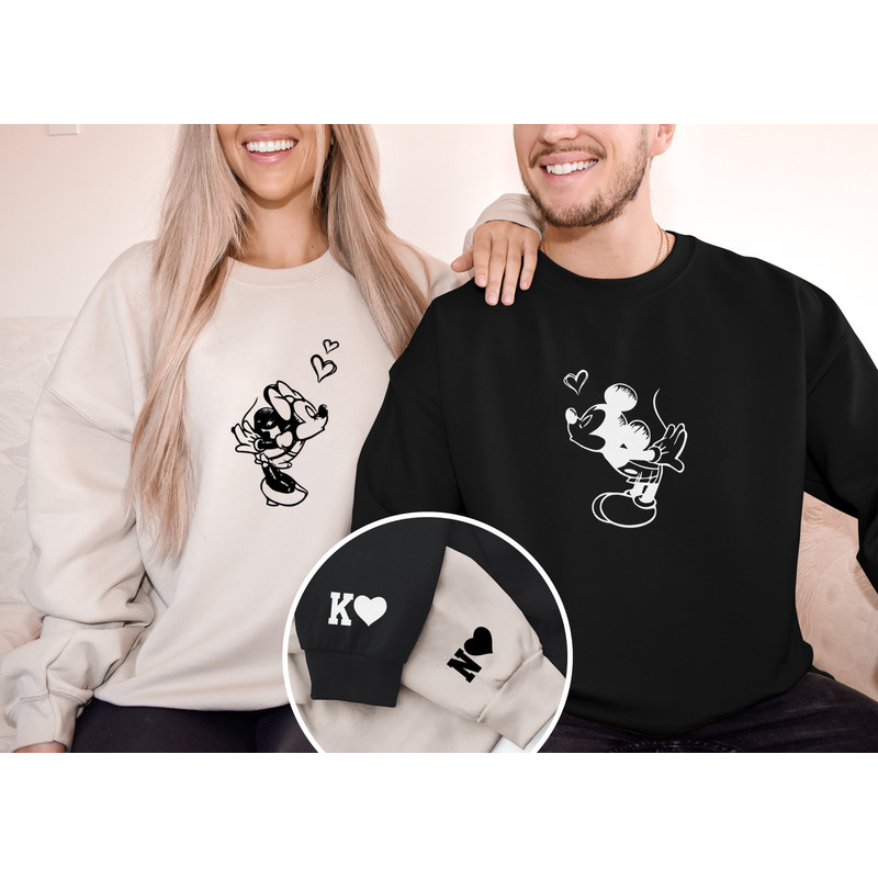 Embroidered Mickey and Minnie Sweatshirt, Anniversary Gift, Gift For Couples, Lovely Sweatshirt, Magic Trip Hoodie, Disney Trip Sweatshirt 2.jpg