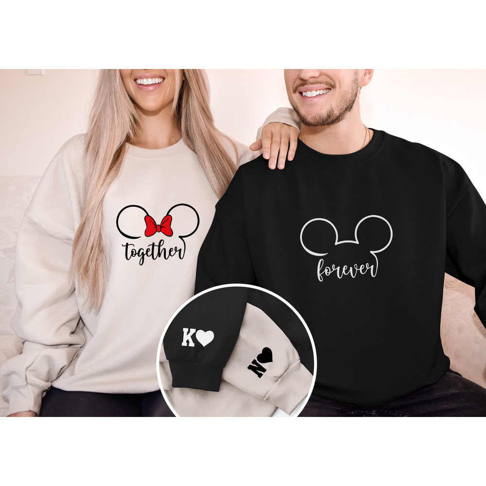 Embroidered Mickey and Minnie Sweatshirt, Anniversary Gift, Gift For Couples, Lovely Sweatshirt, Magic Trip Hoodie, Disney Trip Sweatshirt 3.jpg