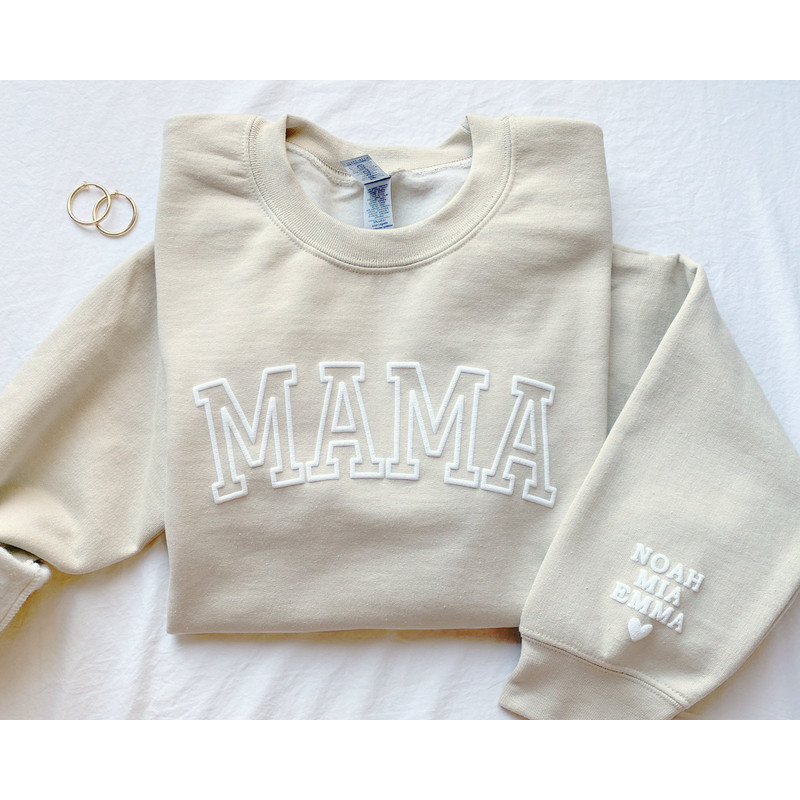 Personalized Mama Sweatshirt with Kid Names on Sleeve, Mothers Day Gift, Birthday Gift for Mom, New Mom Gift, Minimalist Cool Mom Sweater.jpg