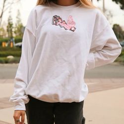 butterfly effect domino embroidered sweatshirt, matching embroidered hoodie, funny anxiety, trendy introvert, gift for h