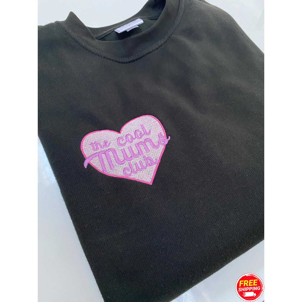 Mama Embroidered Sweatshirt, Custom 'The Cool Mums Club' Adult's Embroidered Sweatshirt with Kids Name on Sleeve, Gift for Mom Mother's Day.jpg
