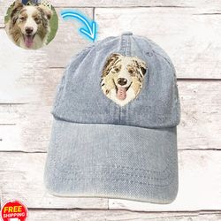 personalized pet embroidered hat, custom dog face embroidered dad hat, custom pet embroidered dad hat, pet memorial, dad