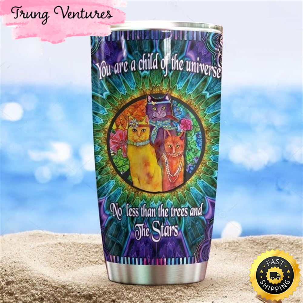 Beautiful Cat Hippie Stainless Steel Tumbler For Men And Women.jpg