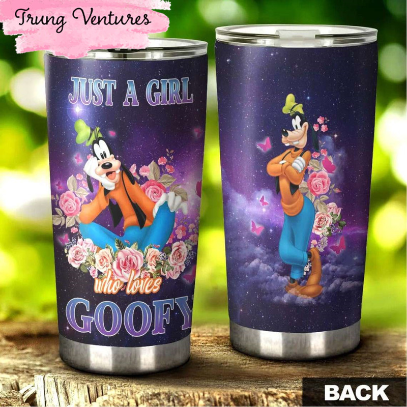 Cartoon Movie Floral Just A Girl Who Loves Goofy Stainless Steel Tumbler For Disney Fan.jpg