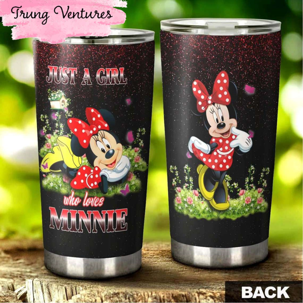 Cartoon Movie Floral Just A Girl Who Loves Minnie Stainless Steel Tumbler For Disney Fan.jpg