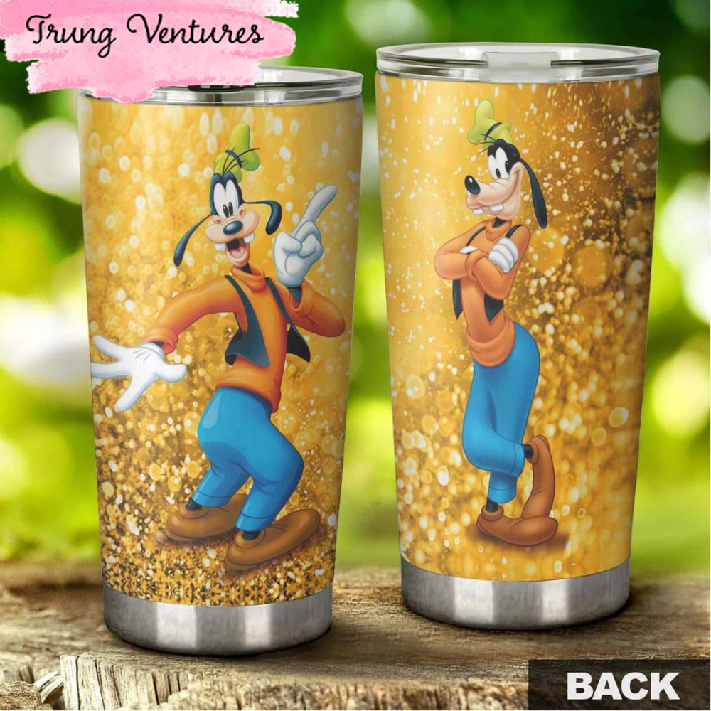 Cartoon Movie Goofy Dog Yellow Stainless Steel Tumbler For Disney Fan.jpg