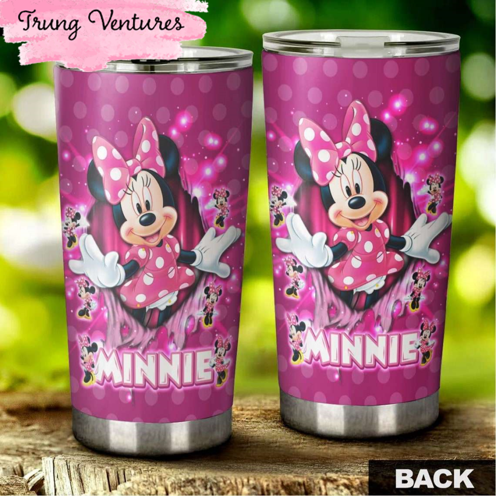 Cartoon Movie Minnie Mouse Pink Stainless Steel Tumbler For Disney Fan.jpg