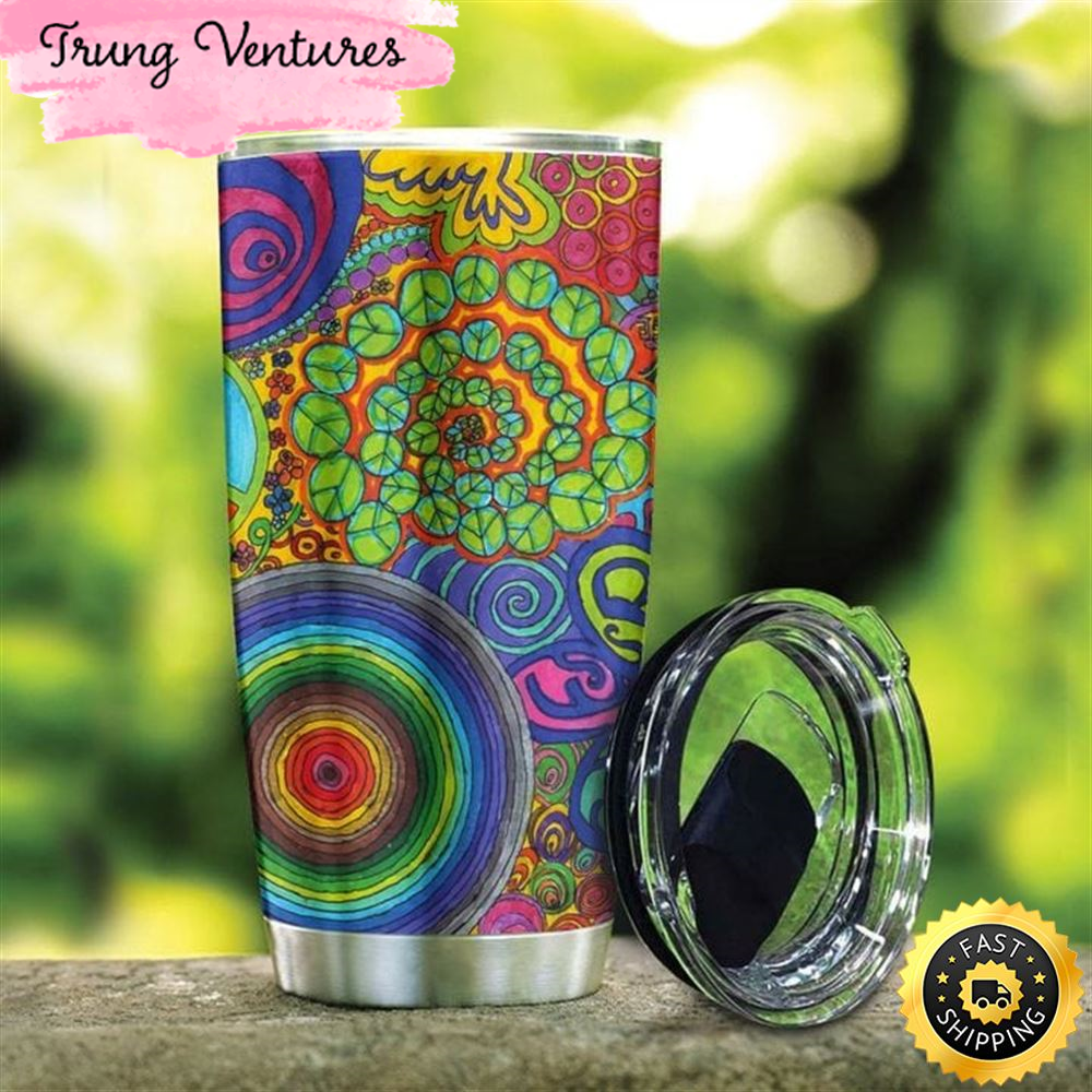 Colorful Pattern Hippie Stainless Steel Tumbler For Men And Women.jpg