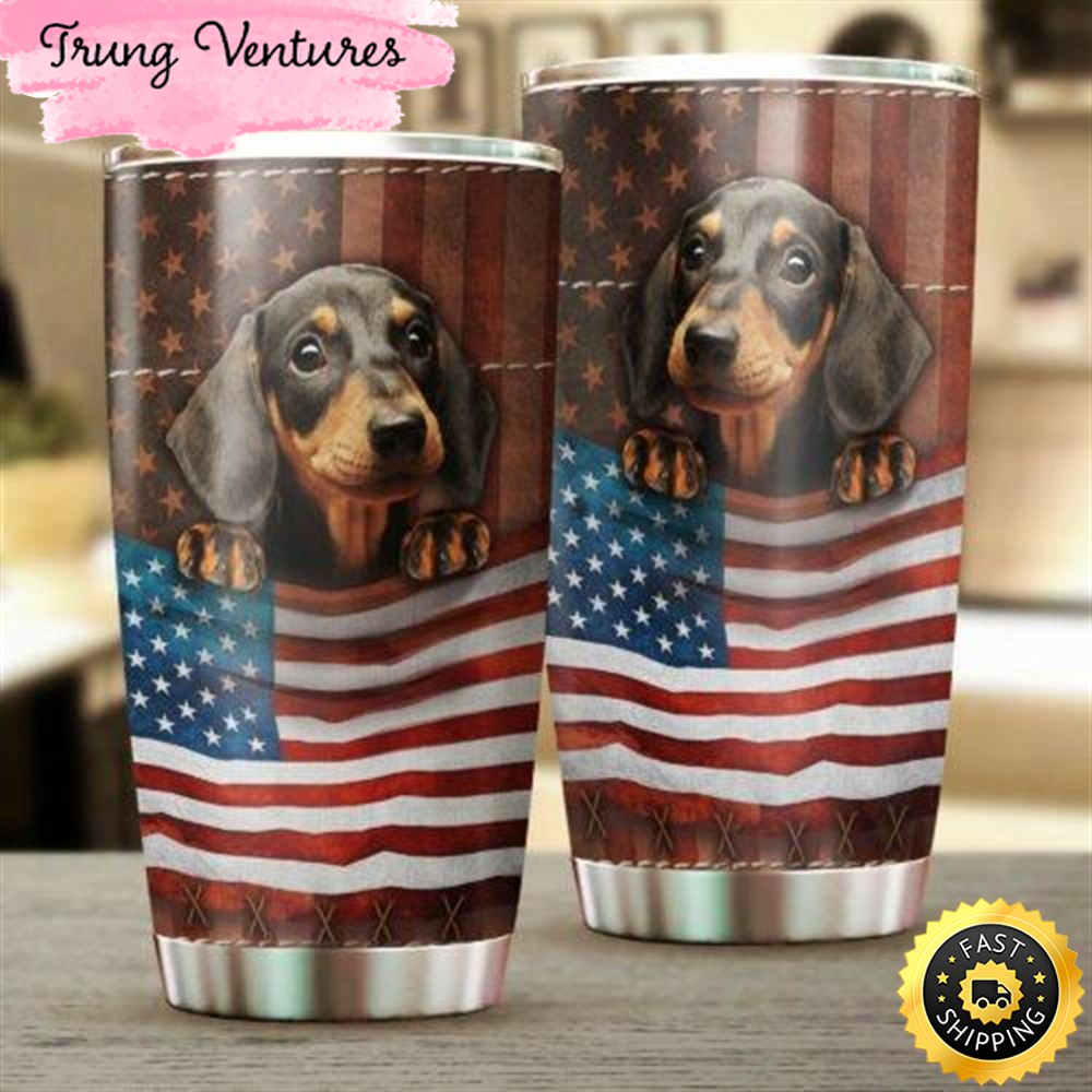 Dachshund Dog American Stainless Steel Tumbler Cup Travel.jpg