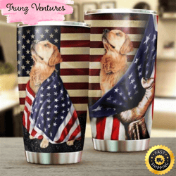 golden retriever american stainless steel tumbler cup travel mug