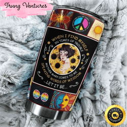 let it be hippie stainless steel tumbler for men and women