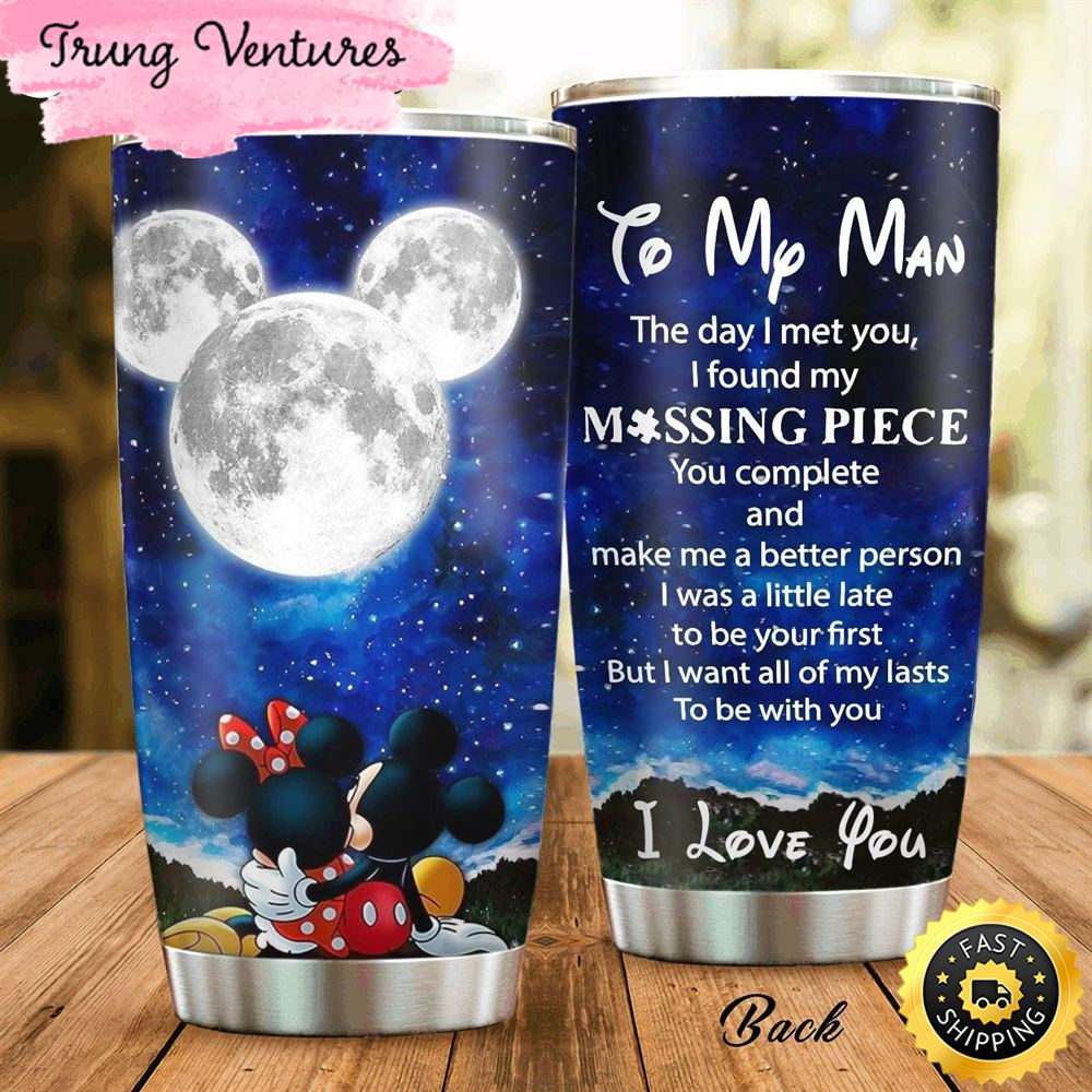 Mickey Mouse To My Man Gift For Lover Day Travel Tumbler.jpg
