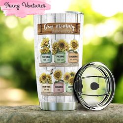 mom sunflower stainless steel tumbler cup