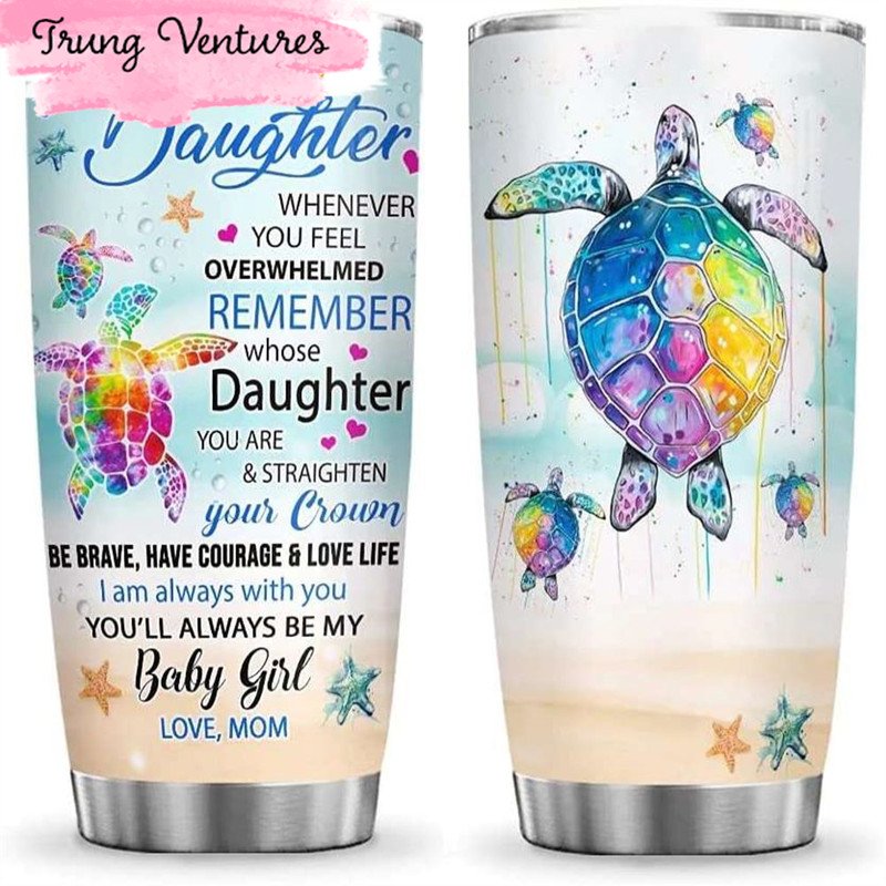 Mom To Daughter Colorful Sea Ocean Turtle Happy Mothers Day Tumbler.jpg