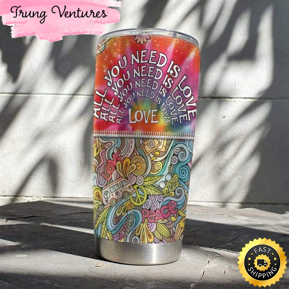 Peace Love Hippie Van Stainless Steel Cup Tumbler.jpg