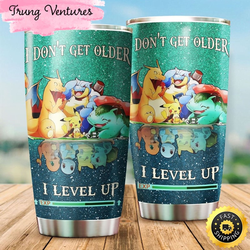 Pikachu I Level Up 2 Gift For Lovers Travel Tumbler.jpg