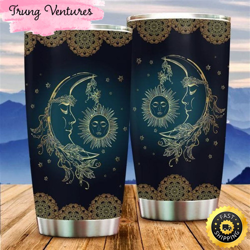 Sun & Moon Hippie Stainless Steel Tumbler For Men And Women.jpg