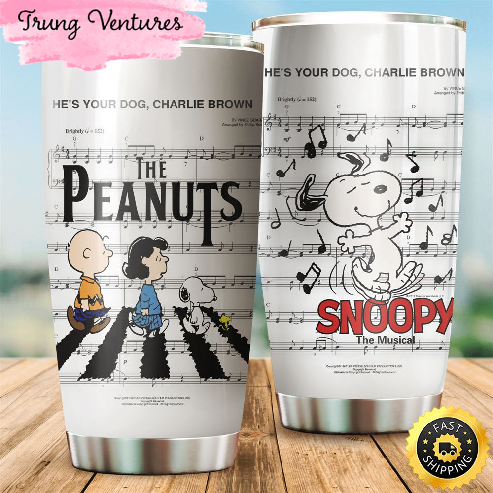 The Peanuts Snoopy Music Gift For Lover Travel Tumbler.jpg