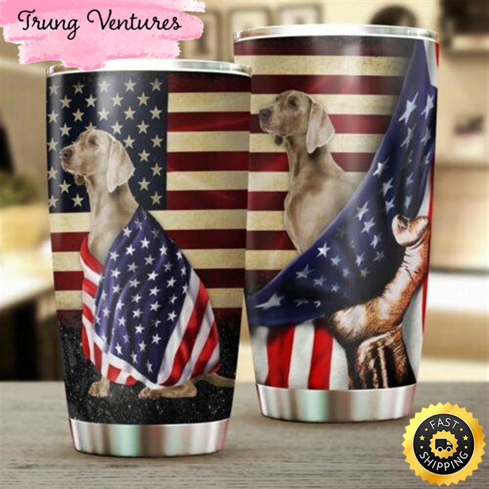 Weimaraner American Stainless Steel Tumbler Cup Travel.jpg