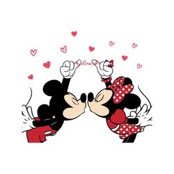 valentine day mickey minnie mouse kiss svg