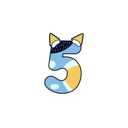 bluey bingo heeler family happy 5th birthday svg