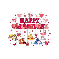 happy valentines balloon winnie the pooh friends png