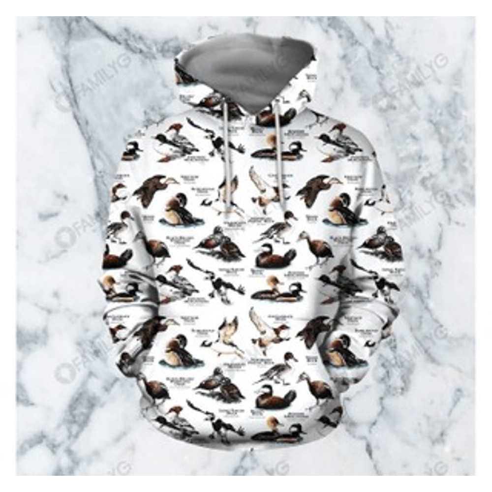Duck Hunting All Over Print Hoodie Zip Hoodie Fleece Hoodie 3D, Love Hunting Hoodie Zip Hoodie 3D t41