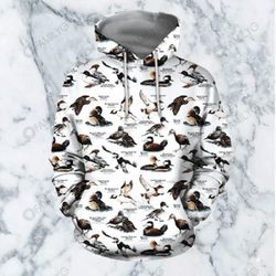 duck hunting all over print hoodie zip hoodie fleece hoodie 3d, love hunting hoodie zip hoodie 3d t41
