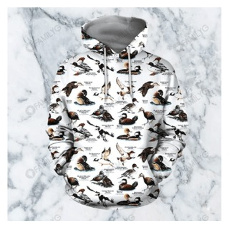 Duck Hunting All Over Print Hoodie Zip Hoodie Fleece Hoodie 3D, Love Hunting Hoodie Zip Hoodie 3D t41