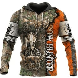 deer hunting all over print hoodie zip hoodie fleece hoodie 3d, love hunting hoodie zip hoodie 3d t55