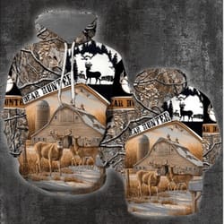 deer hunting all over print hoodie zip hoodie fleece hoodie 3d, love hunting hoodie zip hoodie 3d t64