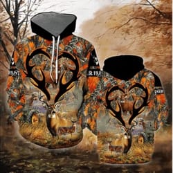 deer hunting all over print hoodie zip hoodie fleece hoodie 3d, love hunting hoodie zip hoodie 3d t74